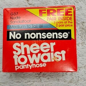 VTG Pantyhose 3 Nude Sheer Sandalfoot No nonsense Medium to Tall B Office Womens